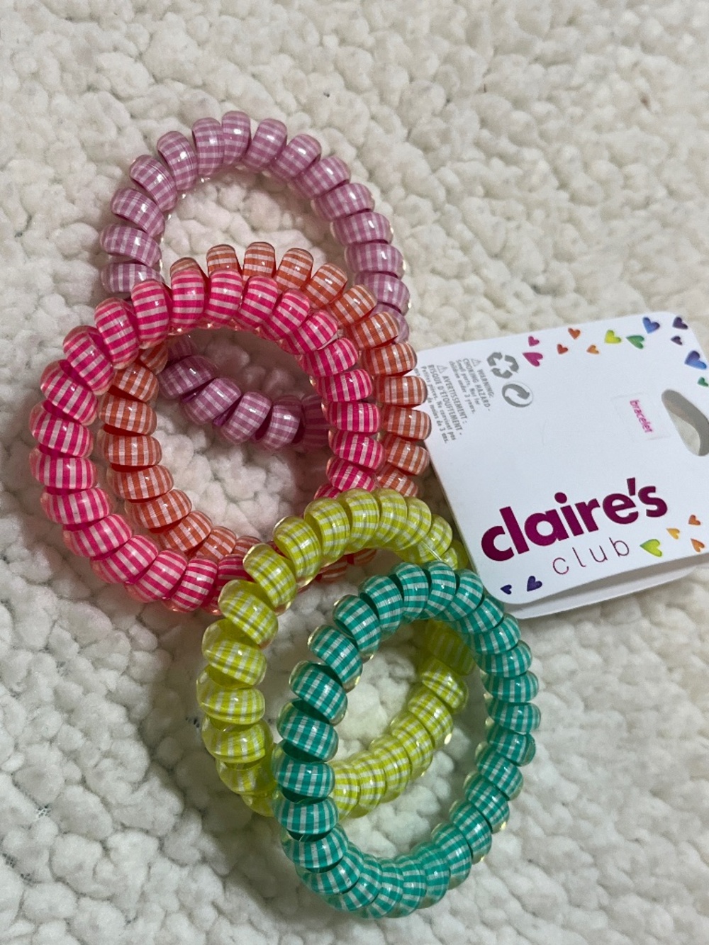 Claire’s Colorful Spiral Hair Coil Ties NWT | Set of 5